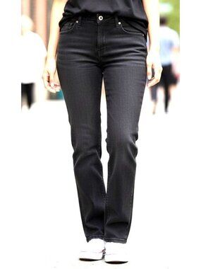 Laura Womens Black Jeans Stretch Boot Cut Medium Wash Size 16